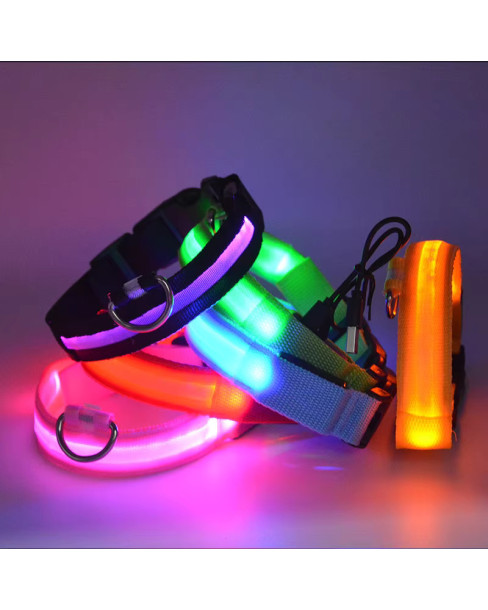 GlowPawz Nylon LED Pet Dog Collar