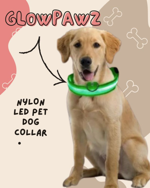 GlowPawz Nylon LED Pet Dog Collar