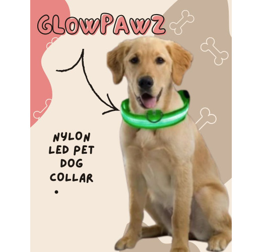 GlowPawz Nylon LED Pet Dog Collar